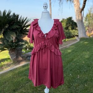 Old Navy Satin Ruffle Mini Dress